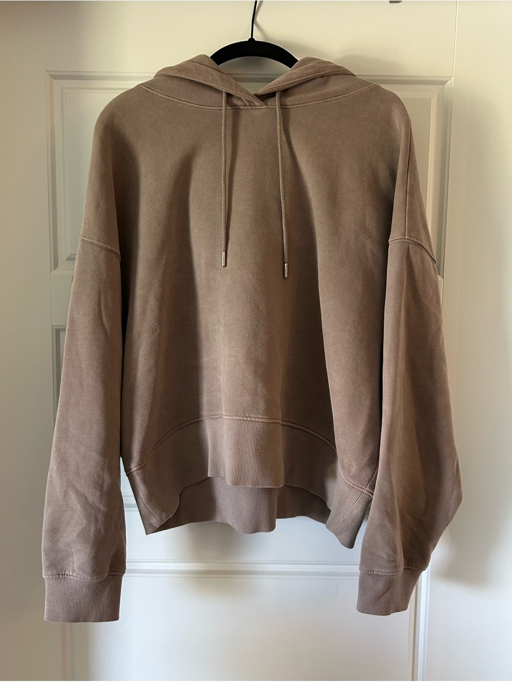 PINK, long sleeved soft brown hoodie, size Large